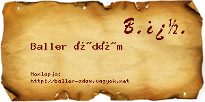 Baller Ádám névjegykártya