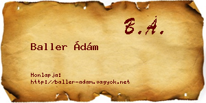 Baller Ádám névjegykártya